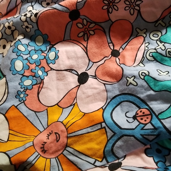 PEACE LOVE ADDIDAS ALL COTTON SOFT MOD FLORAL PRINT T SHIRT SIZE 16 XL TOP - Picture 5 of 8